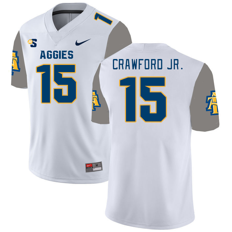 Men-Youth #15 Corey Crawford Jr. North Carolina A&T Aggies 2023 College Football Jerseys Stitched-Wh